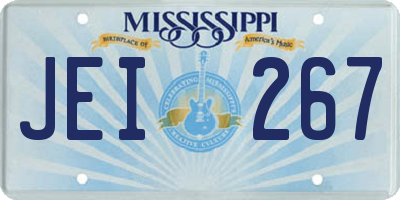 MS license plate JEI267