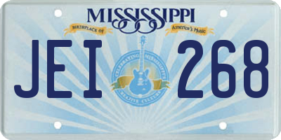 MS license plate JEI268