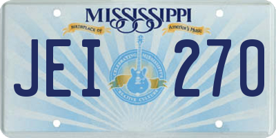 MS license plate JEI270