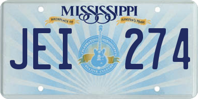 MS license plate JEI274