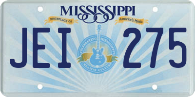 MS license plate JEI275