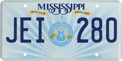 MS license plate JEI280