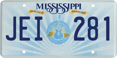 MS license plate JEI281