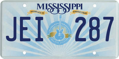MS license plate JEI287