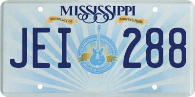MS license plate JEI288