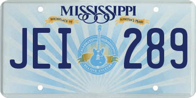 MS license plate JEI289