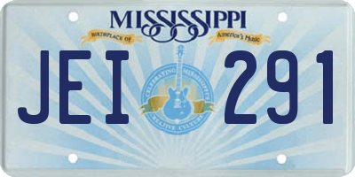 MS license plate JEI291