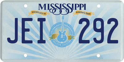MS license plate JEI292