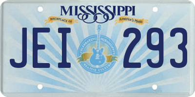 MS license plate JEI293