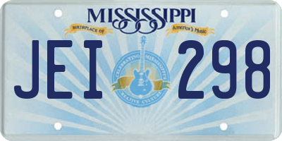 MS license plate JEI298