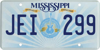 MS license plate JEI299