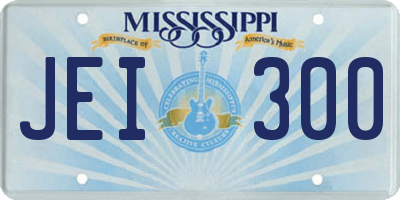 MS license plate JEI300