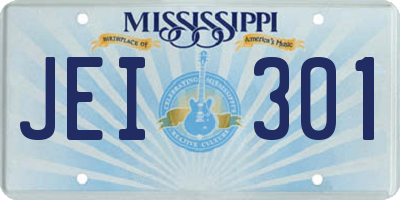 MS license plate JEI301