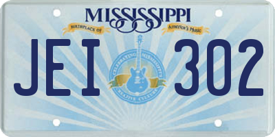 MS license plate JEI302