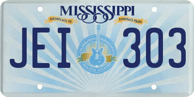 MS license plate JEI303