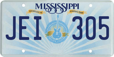 MS license plate JEI305