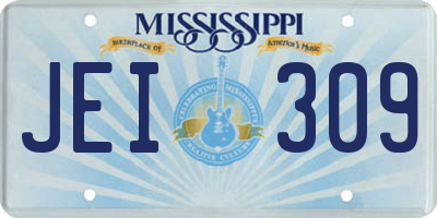MS license plate JEI309