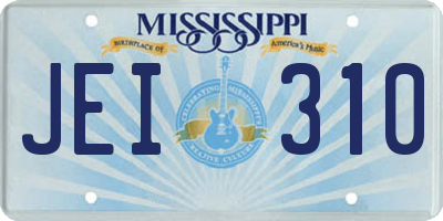 MS license plate JEI310