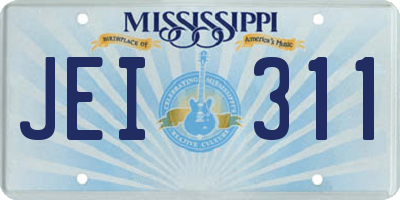 MS license plate JEI311