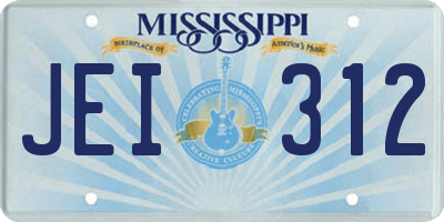MS license plate JEI312