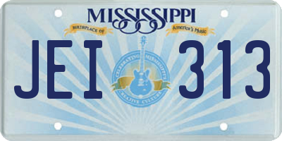 MS license plate JEI313