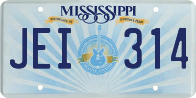 MS license plate JEI314