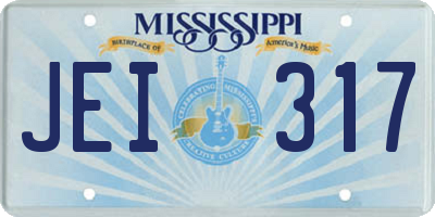 MS license plate JEI317