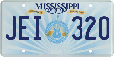MS license plate JEI320