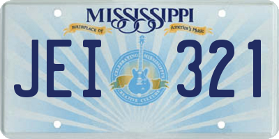 MS license plate JEI321