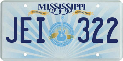MS license plate JEI322