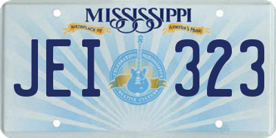 MS license plate JEI323