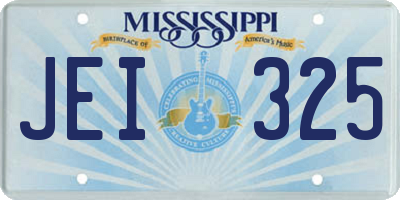 MS license plate JEI325