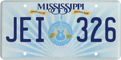 MS license plate JEI326