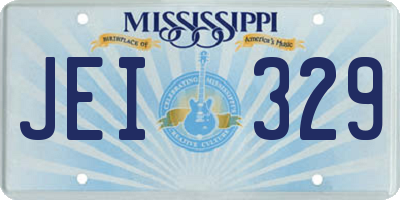 MS license plate JEI329