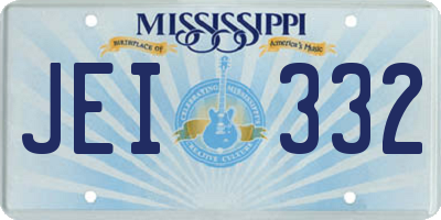 MS license plate JEI332