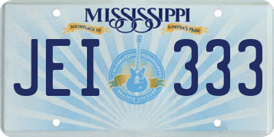 MS license plate JEI333