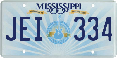 MS license plate JEI334
