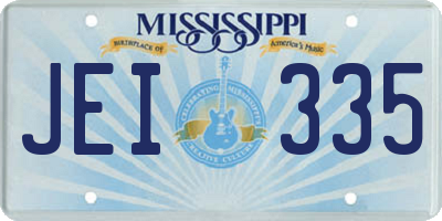 MS license plate JEI335