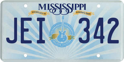 MS license plate JEI342