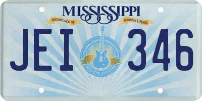 MS license plate JEI346