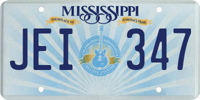 MS license plate JEI347