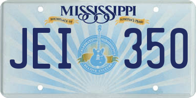 MS license plate JEI350