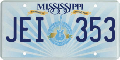 MS license plate JEI353