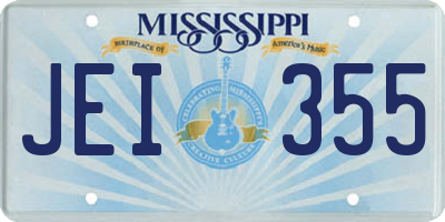 MS license plate JEI355