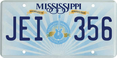 MS license plate JEI356