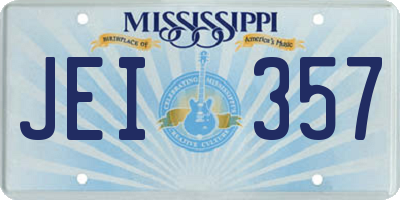 MS license plate JEI357