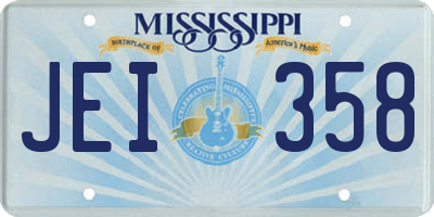 MS license plate JEI358