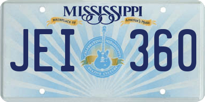 MS license plate JEI360