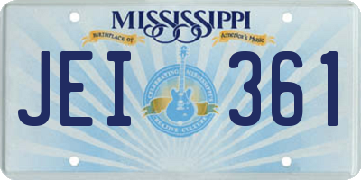 MS license plate JEI361