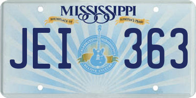 MS license plate JEI363